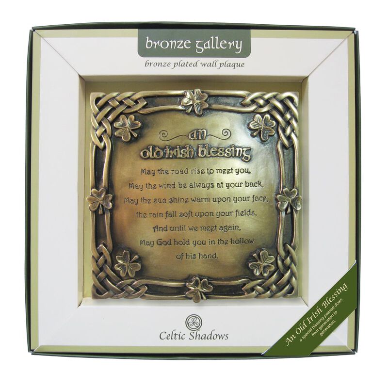 Bronze Plated Wall Plaque With Old Irish Blessing Design
