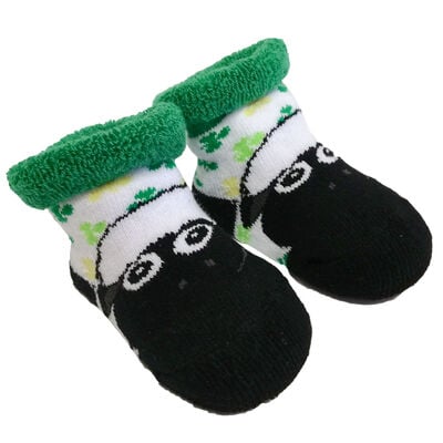 White And Green The Flaherty Flock Sheep Designed Baby Socks