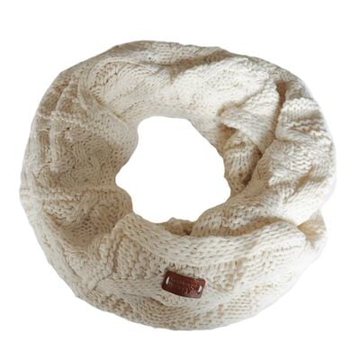 Aran Traditions Knitted Style Cable Design Snood  Cream Colour