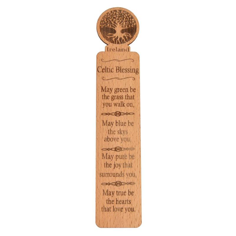 Irish Quality Wooden Bookmark With Tree Of Life Blessing Design