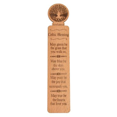 Irish Quality Wooden Bookmark With Tree Of Life Blessing Design