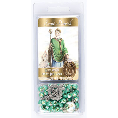 Saint Patrick Green Rosary Beads