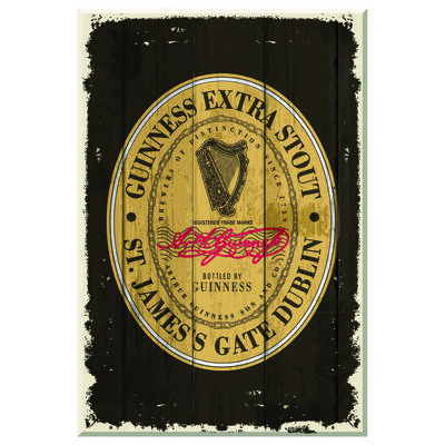 Nostalgic Guinness Wooden Sign With The Heritage Extra Stout Label