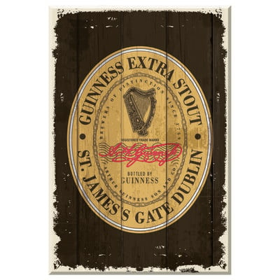 Nostalgic Guinness Wooden Sign With The Heritage Extra Stout Label