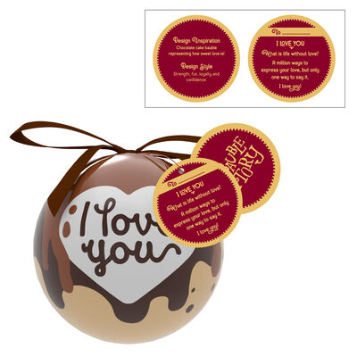 I Love You Bauble With A Melted Chocolate Design