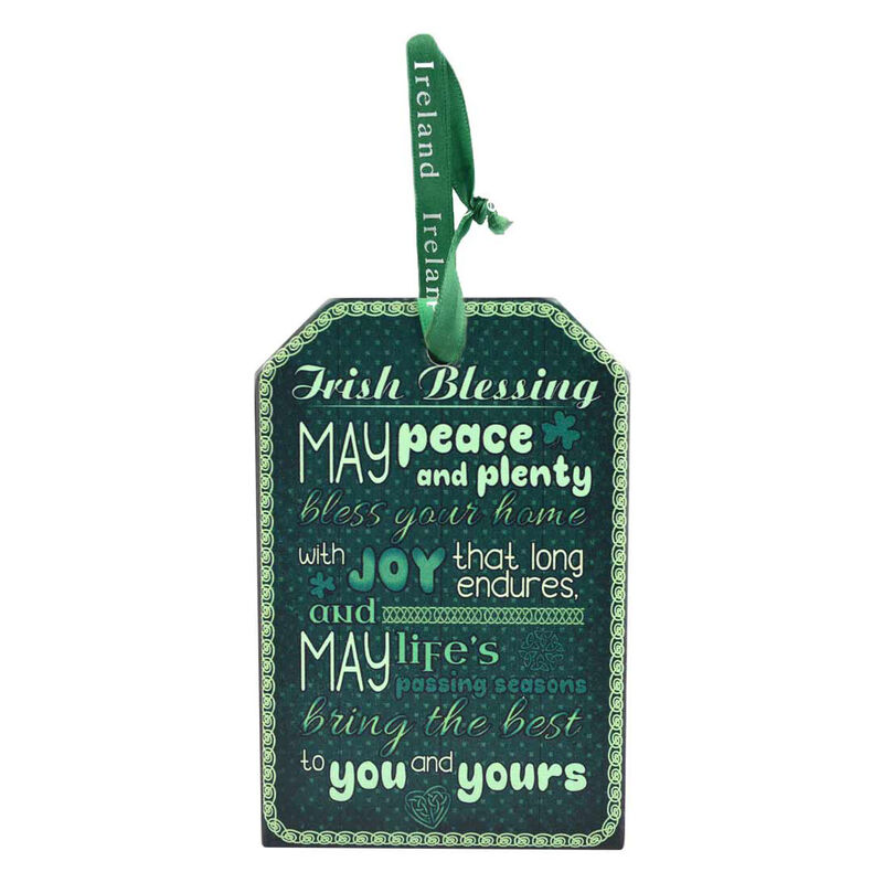 Ceramic Hanging Wall Plaque With Traditional Irish Blessing Sign