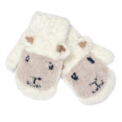 Patrick Francis Ireland Kids Woolly  Sheep Face Mittens  Cream Colour