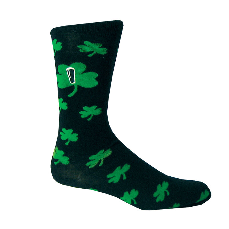 Black Guinness Socks With Green Shamrock Print