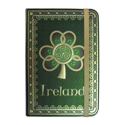 Shamrock Spiral Ireland Foil Notebook With A Green Celtic Design