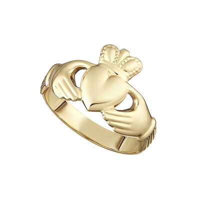 9CT Gold Hallow Back Maids Claddagh Ring