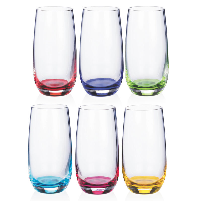 Newgrange Living Rainbow Hi-Ball Glasses, Set of 6