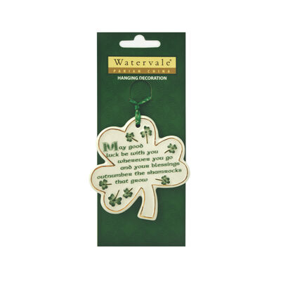 Shamrock with May Good Luck... Irish Blessing Watervale Hanging Decoration