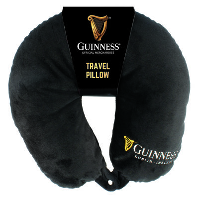 Guinness Designed Travel Pillow With Harp Design  Black Colour