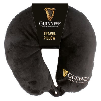 Guinness Designed Travel Pillow With Harp Design  Black Colour