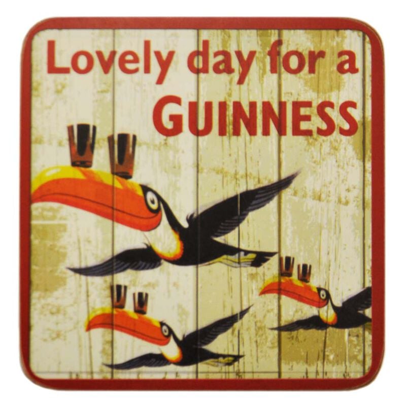 Nostalgic Guinness Flying Toucans With Pints On Their Beak Coaster