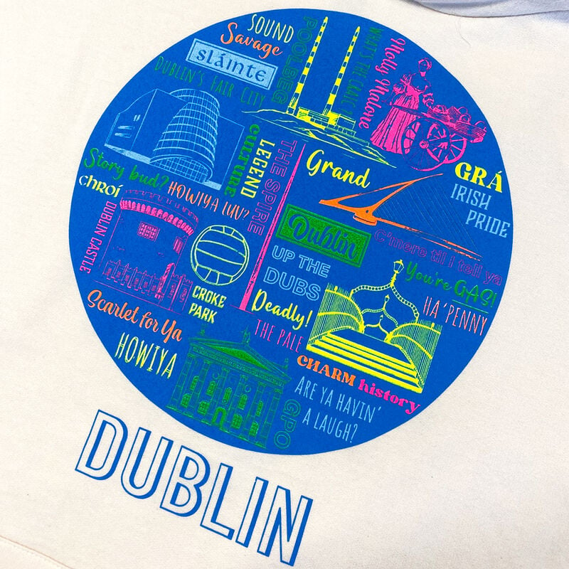 Dublin Landmarks and Irish Sayings Unisex Hoodie