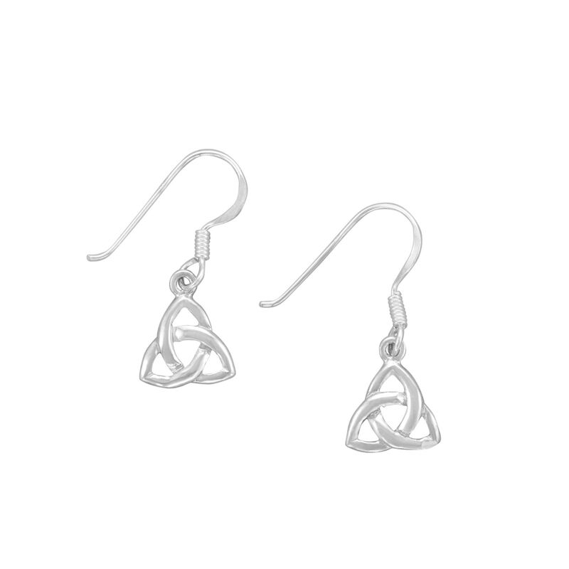 Hallmarked Sterling Silver Trinity Knot Drop Earrings Presented In A Box