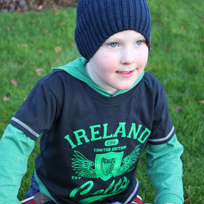 Ireland Kids T-Shirt With Limited Edition Harp Design Navy Colour