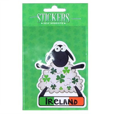 Sheep Designed Sticker With Green Shamrocks
