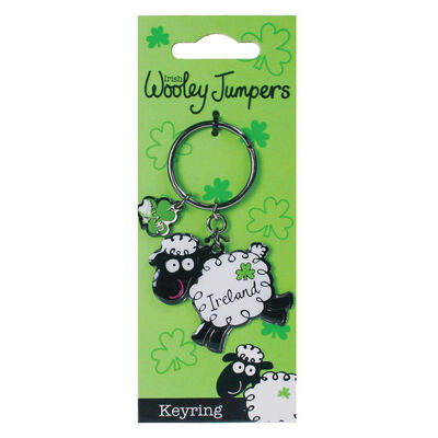 Wooley Jumpers Black and White Sheep Keychain