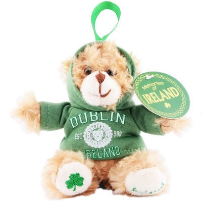 Cream 11cm Teddy Bear With Dublin Ireland Est 988 With Hooded Top