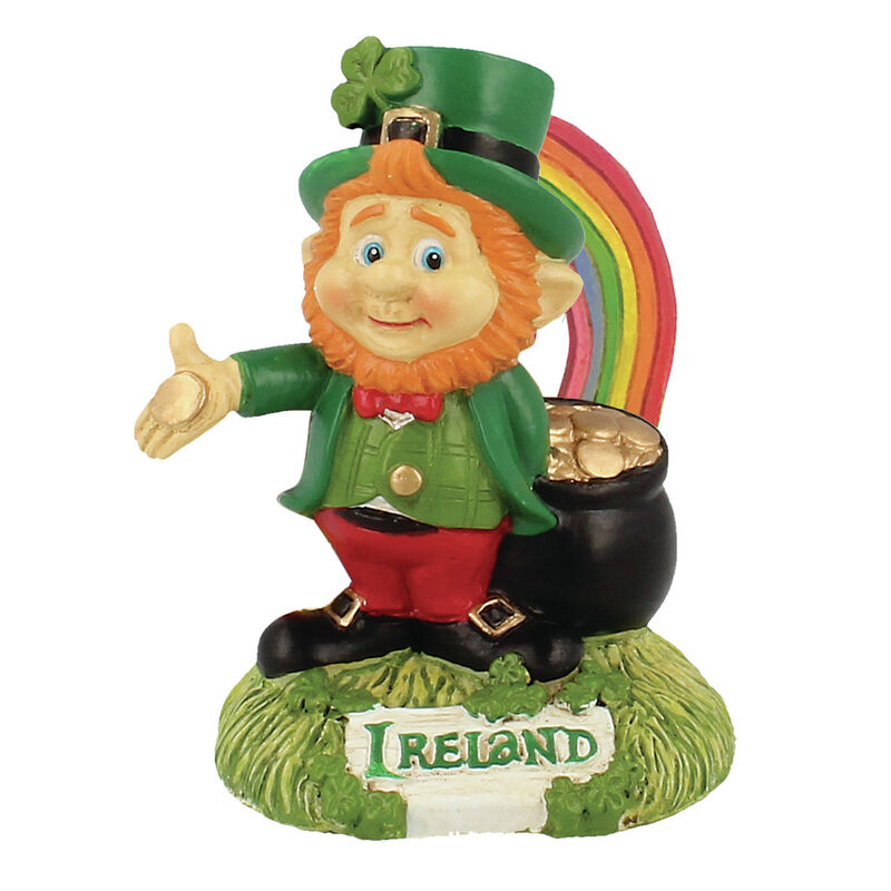McMurfy Luck O' The Irish Figurine With Rainbow And Pot Of Gold Design