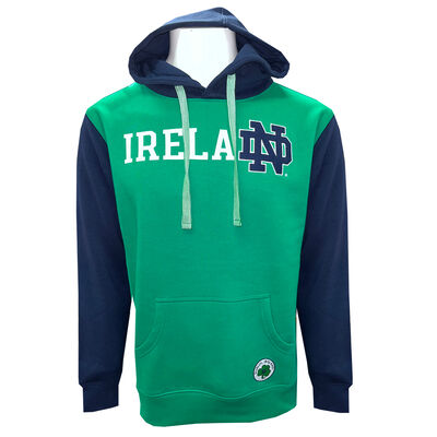 Notre Dame Ireland Logo Green Navy Hoodie