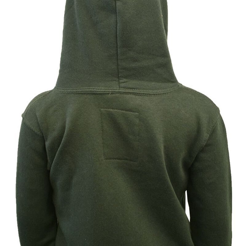 Kids Pullover Hoodie With Shamrock Design  Green Colour