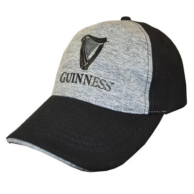 Black And Grey Guinness Performance Baseball Cap With Harp Design