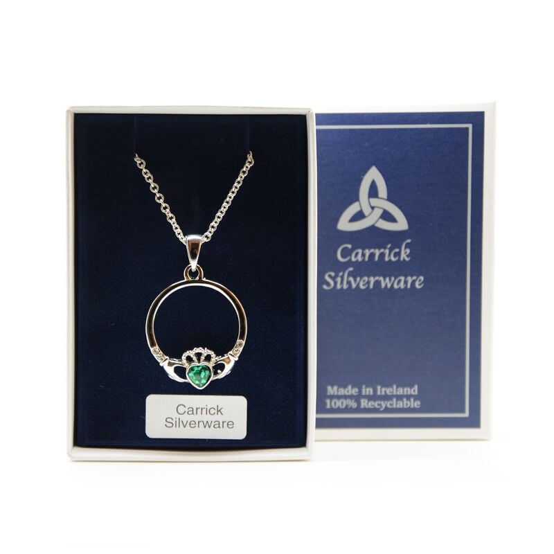 Silver Plated Carrick Silverware Celtic Claddagh Ring Pendant