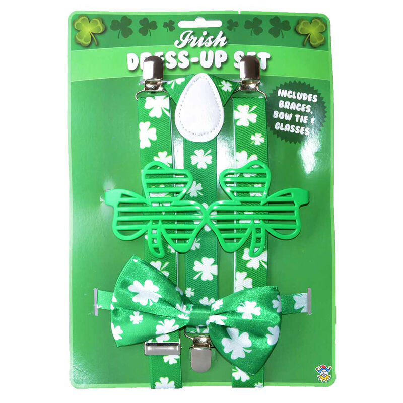 Irish Fancy Dress 3 Piece With Includes Braces  Bow Tie and Glasses