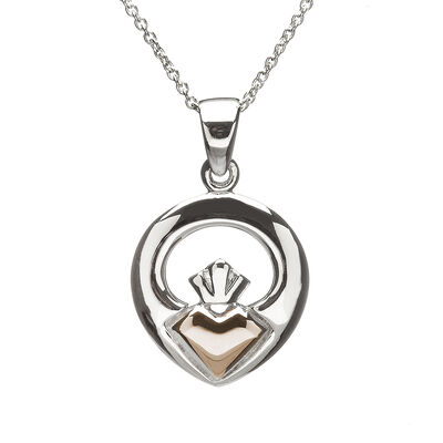 Hallmarked Sterling Silver Iconic Claddagh Pendant