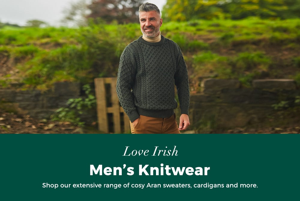 Aran Knitwear For Men | 100% Irish Wool | Carrolls Irish Gifts